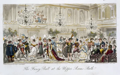 The Fancy Ball at the Upper Rooms, Bath, fra "The English Spy", af Charles Molloy Westmacott (1788-1868), udgivet i London 1825.